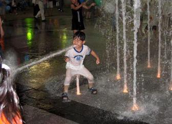 China boy likes his water