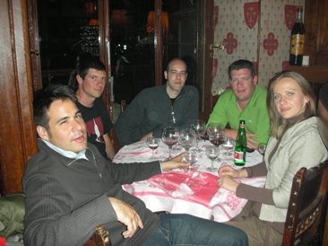 Aaron Bulkley in Paris with friends